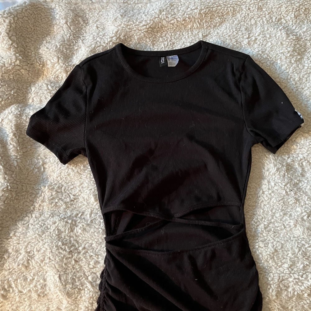 Black front cutout dress